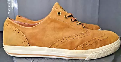 Polo Ralph Lauren Wingtip Low Top Sneakers Vultan Oiled Suede Men’s 12 D Brown • $29.99