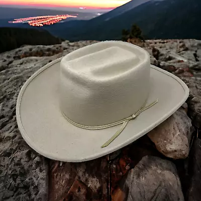 Vintage Always On Top Western Cowboy Hat Virgin Wool Sz 6 7/8 Silverbelly Style • $36.74