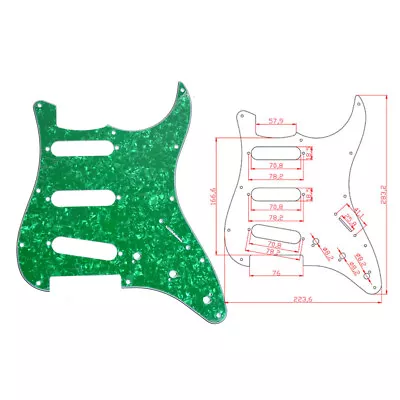 Guitar Pickguard Plate For Fender ST Strat Parts Green Pearl SSS 3 Ply 11 Hole • $25.63