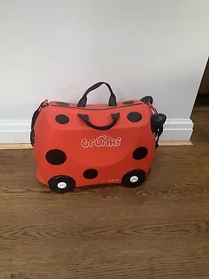 Trunki Travel Suitcase Ladybird Ride On Case. With Strap Key Good Condition • £10