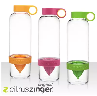 Citrus Zinger Original Infuser Water Bottle 28 Oz Green/Red/Orange • $13.99