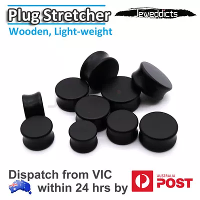 Plug Stretcher Black Wood Light-weight Ear Expander Body Piercing Jewellery • $5.99