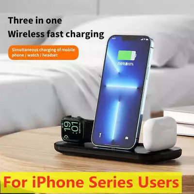 3 In 1 Fast Charging Station Wireless Dock For Phone Samsung • £8.99