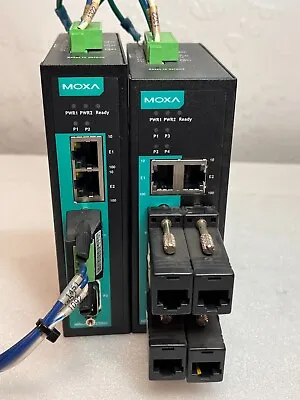 Lot Of 2 Moxa Nport IA5450AI-T And IA5250AI Industrial Device Server  Excellent • $145
