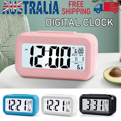 $17.02 • Buy Digital Bedside LED Snooze Alarm Clock Time Temperature Day/Night Desktop Clocks