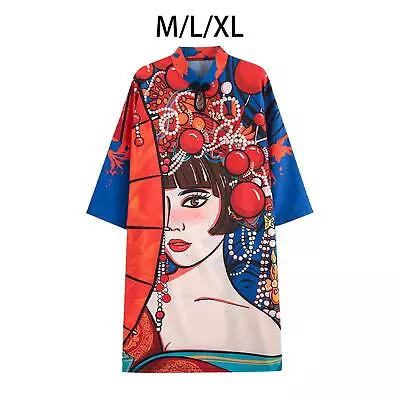 Womens Gown Cheongsam Summer Qipao Dress Chinese Style Mandarin Collar • £13.28