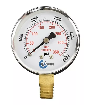 2-1/2  Pressure Gauge - Chrome Plated Steel Case 1/4 NPT Lower  Mnt. 5000 PSI • $8.95