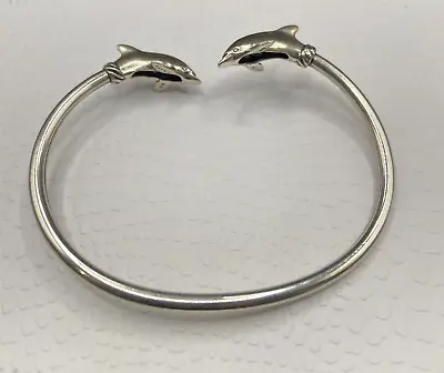 Kabana KBN Sterling Silver Flexible Dolphin Bangle Bracelet • $38