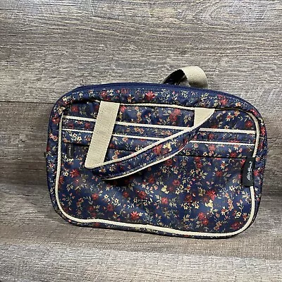 Eddie Bauer Womens Essentials Makeup Travel Bag Blue Floral Organizer + BONUS • $14.99