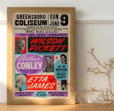 Wilson Pickett Arthur Conley Etta James Gig Concert Venue Tour Poster 36 X24  • £8.99