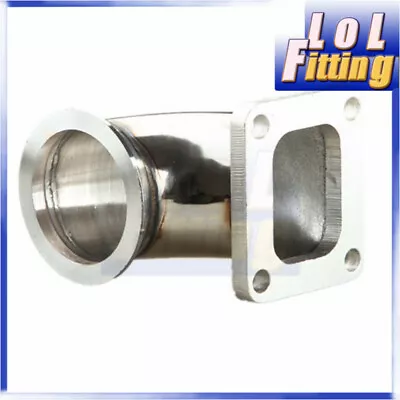 US SHIP Stainless Steel 90 Degree Elbow 3  V-Band T4 Turbo Flange Adapter • $49.50