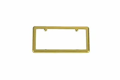 Gold License Plate Tag Holder Mounting Frame + (Free) 2 Screw Caps / Brand New • $7.95