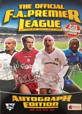 Merlin Premier League 2002 Stickers - Complete Your Collection • £1