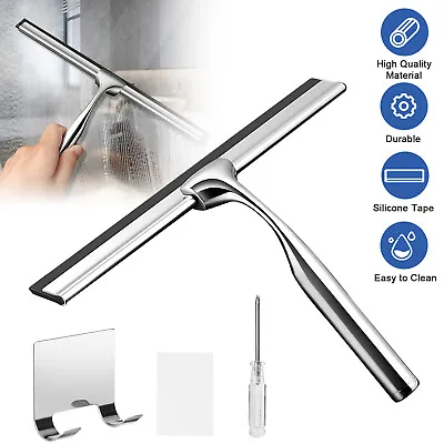 Stainless Steel All-Purpose Squeegee Shower Cleaner Doors Bathroom Windows Glass • $13.98