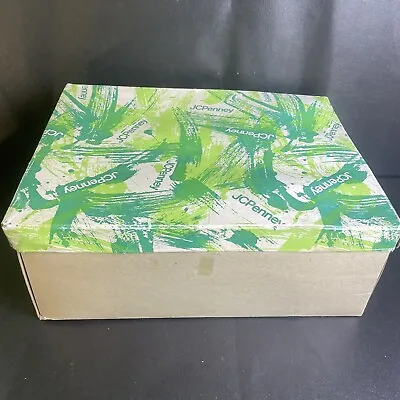 Vintage 1960s JC Penny Storage Box Green Gift Storage Shirt Box 13”x10”x5” RARE • $25