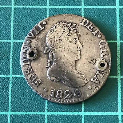 Spain- Spanish 1820 2 Silver Reales Ferdinand VII / Ferdi • £20