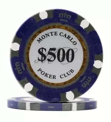 25 Da Vinci Premium 14 Gr Clay Monte Carlo Poker Chips Purple $500 Denomination • $15.99