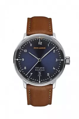 IRON ANNIE 5046-3 Mens Watch Stainless Steel Leather Braun • $310.92