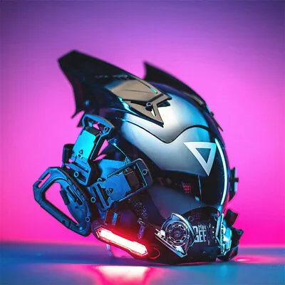 $163.76 • Buy Cyberpunk Helmet Mask LED Glowing Halloween Party Helmet Cosplay Costume Helmet