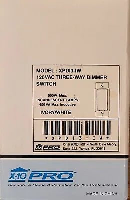 X10 PRO Inductive Dimmer Light Switch(XPDI3-IW) 500W 120VAC White & Ivory Rocker • $21.99
