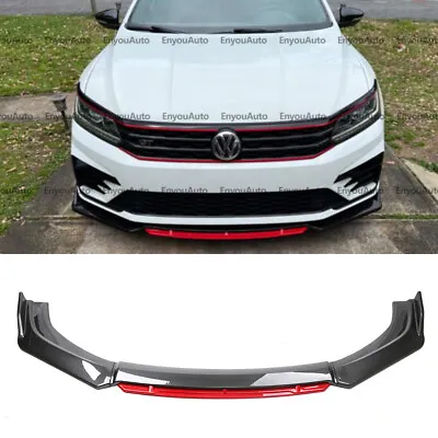 For Volkswagen Jetta Universal Front Bumper Lip Spoiler Splitter Carbon Fiber • $65