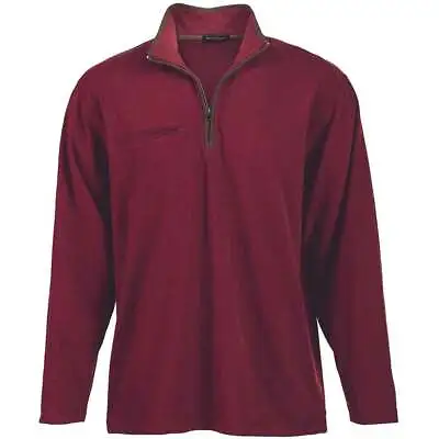 River's End Brushed Quarter Zip Pullover Mens Burgundy Casual Outerwear 4060-BC • $14.99