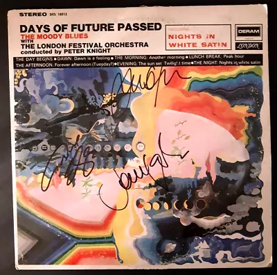 MOODY BLUES Signed DAYS OF FUTURES PAST Record Album Cover       Signed By 3 • $290.79