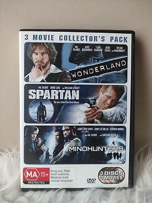 Wonderland + Spartan + Mindhunters (3 DVDs PAL4 MA15+ Movies Free Post) • $9.65