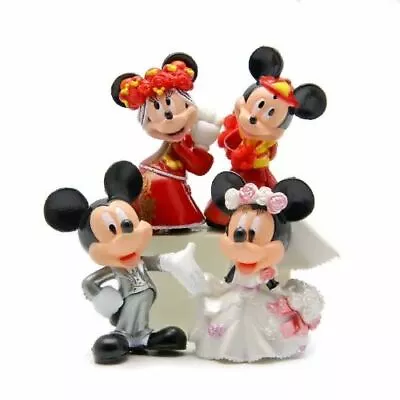 Disney Mickey Minnie Mouse Wedding Cake Topper (Set Of 4pc) 2- 1/4  Tall • $21.99