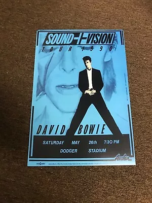 $7.99 • Buy David Bowie Sound + Vision 1990 Dodger Stadium Cardstock Concert Poster 12x18