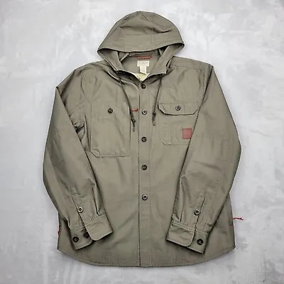 LL Bean Jacket Mens Medium Grey Coat Fly Fishing Mountain Canvas Traverse Adult • $48.97
