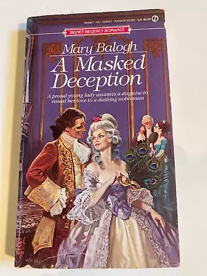 MARY BALOGH Signet Regency Romance A MASKED DECEPTION Vintage FIRST PRINTING • $24