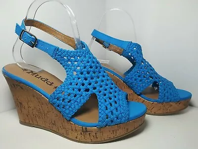 Mudd Aqua Blue Cork Wedge Sandals Size 8.5 New Without Box  • $29.99