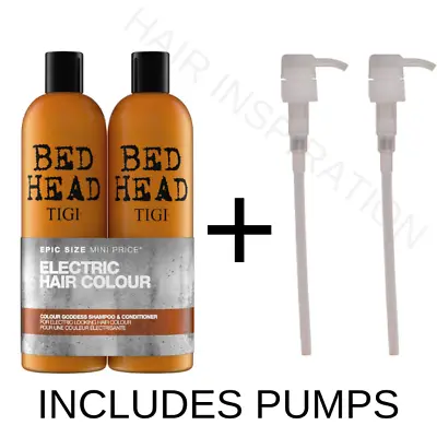 £19.98 • Buy TIGI Bed Head Colour Goddess Duo Shampoo & Conditioner 2 X 750ml + PUMPS