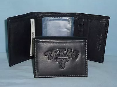 TEXAS LONGHORNS   Leather TriFold Wallet    NEW    Black 3v • $4.97