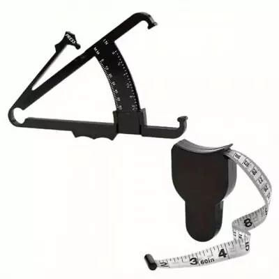 2pc Body Fat Caliper Body Mass Measuring Tape Skinfold Calipers And Body Fat Ta • $3.49