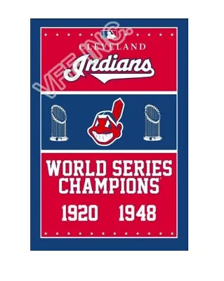 Cleveland Indians Flag Banner 2x33x54x6ft Polyester Baseball World Series 017 • $15.99