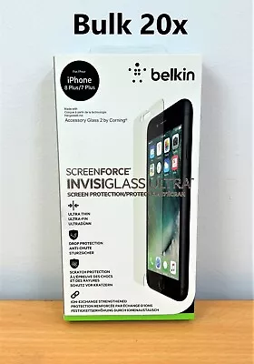 Bulk 20x Belkin Glass Screen Protector IPhone 7/8 Plus ScreenForce InvisiGlass • $99