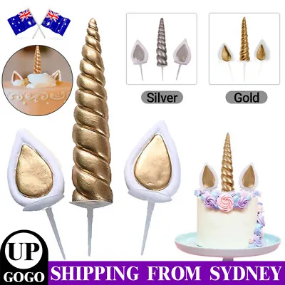 $12.85 • Buy Pottery Unicorn Horns Ears Cake Topper Birthday Toppers Party DIY Fondant Decora
