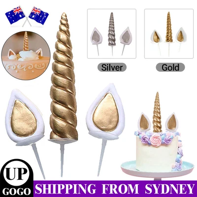 $12.85 • Buy Pottery Unicorn Horns Ears Cake Topper Birthday Toppers Party DIY Fondant Decora
