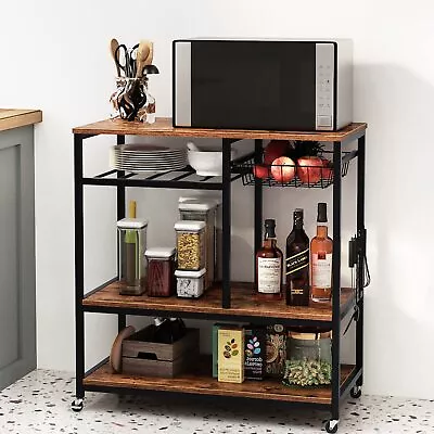 SogesGame Kitchen Cart Baker's Rack 3-Tier Vintage Serving Retro  • $113.68