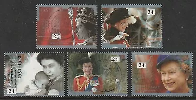 GB 1992 40th Anniv Of Accession SG 1602-1606 Used Ref: D4 (Combined Postage) • $1.25