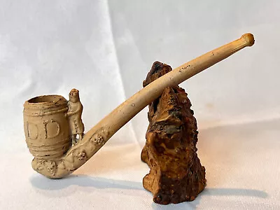 Antique Pollock Clay Pipe DD Wine Barrel Grape Bunches Tavern Smoking England • $49.95