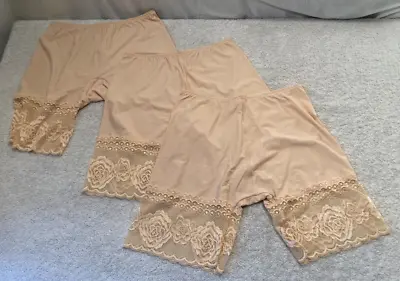 3 Pack Lace Slip Shorts For Under Dresses Women Smooth Anti-chafing Size Small • £11.99