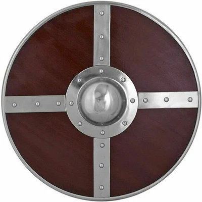 £131.89 • Buy Medieval 24  Shield Wooden Spartan Shield LARP SCA Round Shield Costume Weapon