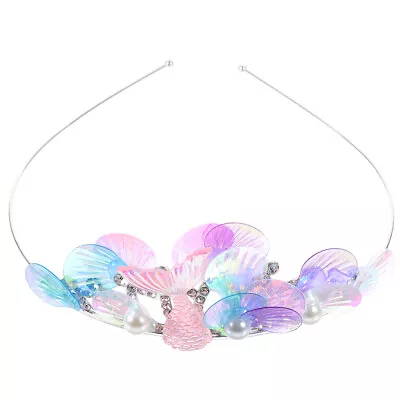  Mermaid Hair Crown Metal Child Hoop Fish Tail Headband Shell • £10.29