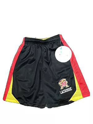 NEW Lacrosse Unlimited Genuine Stuff Gym Shorts Youth S Maryland Logo Black • $20