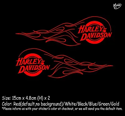 $11.99 • Buy HARLEY DAVIDSON FLAME Reflective Motorcycle Stickers Mirrored Pair Stickers
