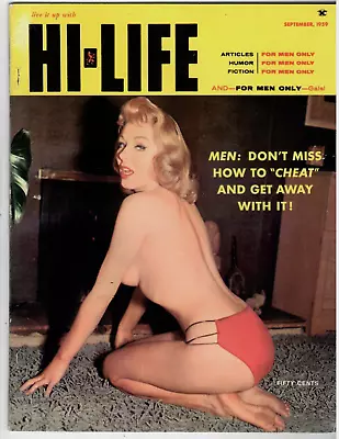 Vintage Men's Pinup Magazine HI-LIFE Sept. 1959 Shirley Skates  Humor Fiction • $16.99