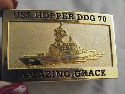 Uss  Hopper Ddg 70  Amazing Grace  Unused Belt Buckle • $14.99